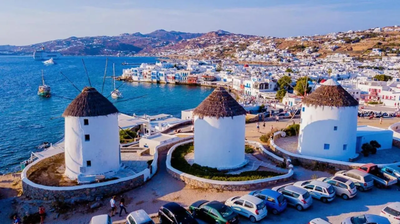Mykonos Town Authentic Seaview Luxury Pool Villa - Agrari Beach יוון